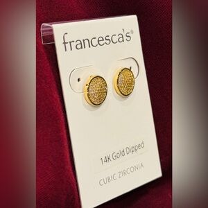 Francesca's Gold CZ studs Earrings